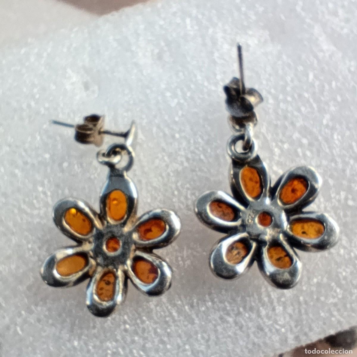 Joyeria: Pendientes de plata de 1 Ley con &aacute;mbar b&aacute;ltico - Foto 2