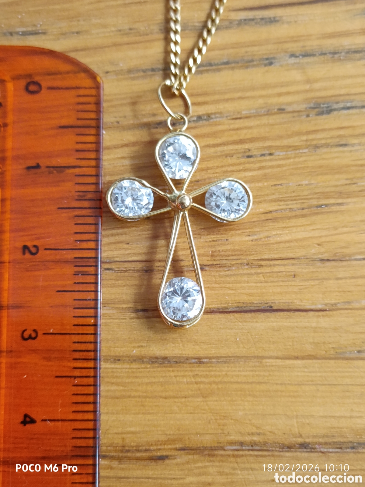 Joyeria: Cruz oro 18k y circonitas, sin cadena - Foto 4