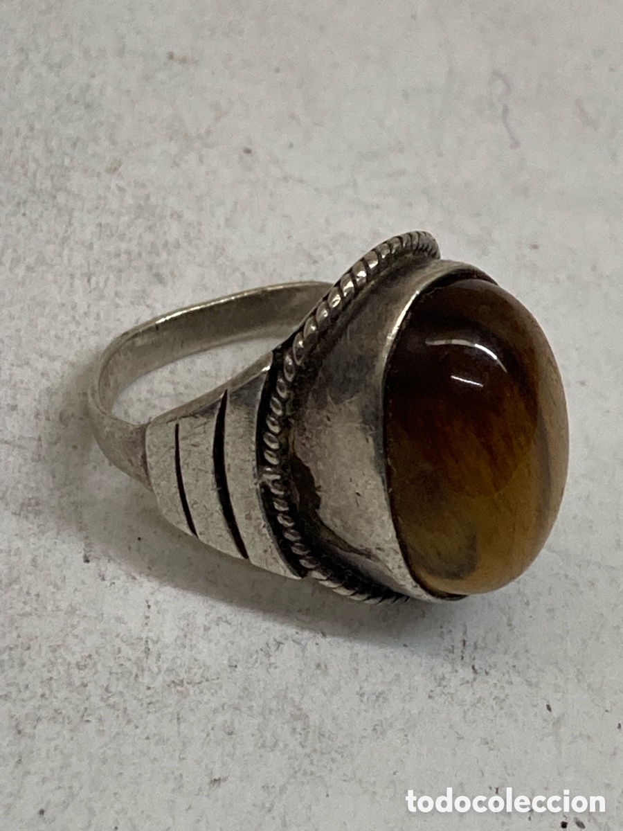 Joyeria: Anillo de plata ojo de tigre S430 - Foto 1