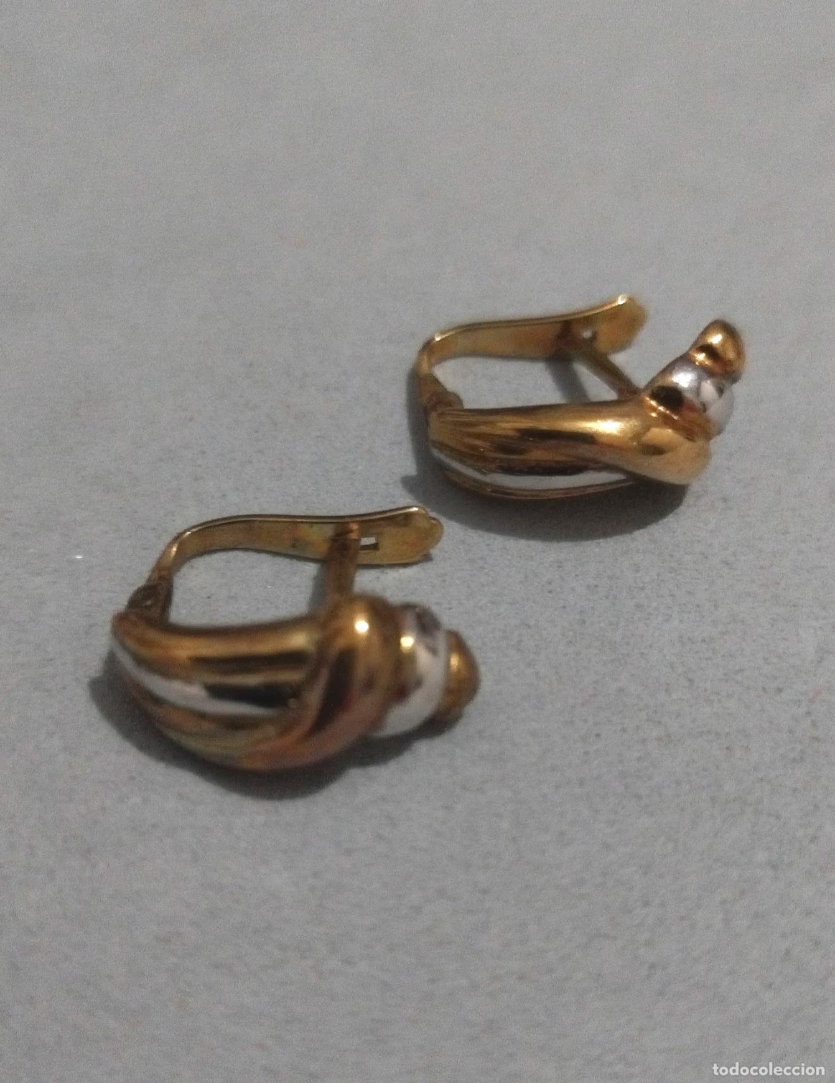 Joyeria: Pendientes de plata, con ba&ntilde;o de oro, cierre de pala catal&aacute;n. - Foto 3
