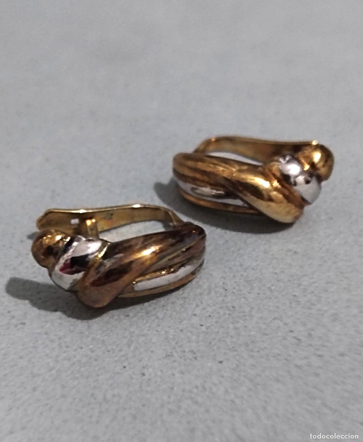 Joyeria: Pendientes de plata, con ba&ntilde;o de oro, cierre de pala catal&aacute;n. - Foto 1