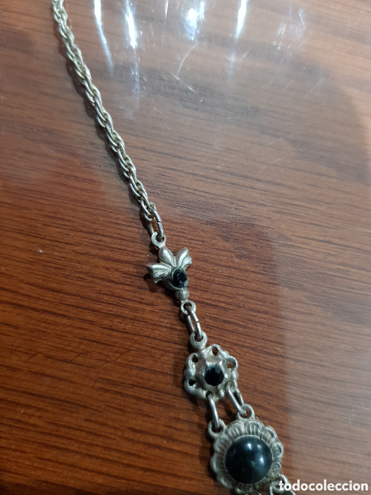 Joyeria: COLLAR PLATA 925 Y FLORES NEGRAS - Foto 4