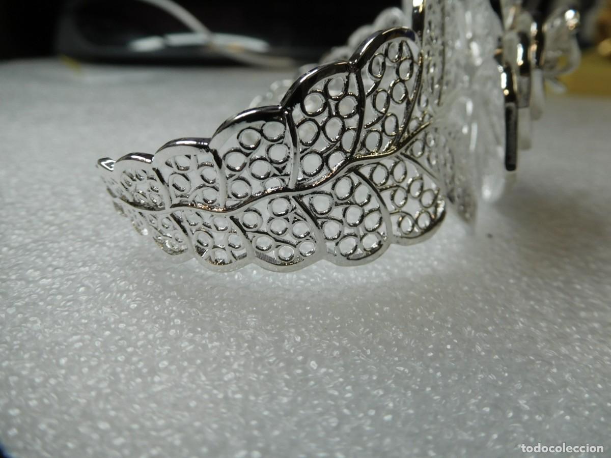 Joyeria: Pulsera de plata de flor de filigrana, ajustable, + pendientes. - Foto 2