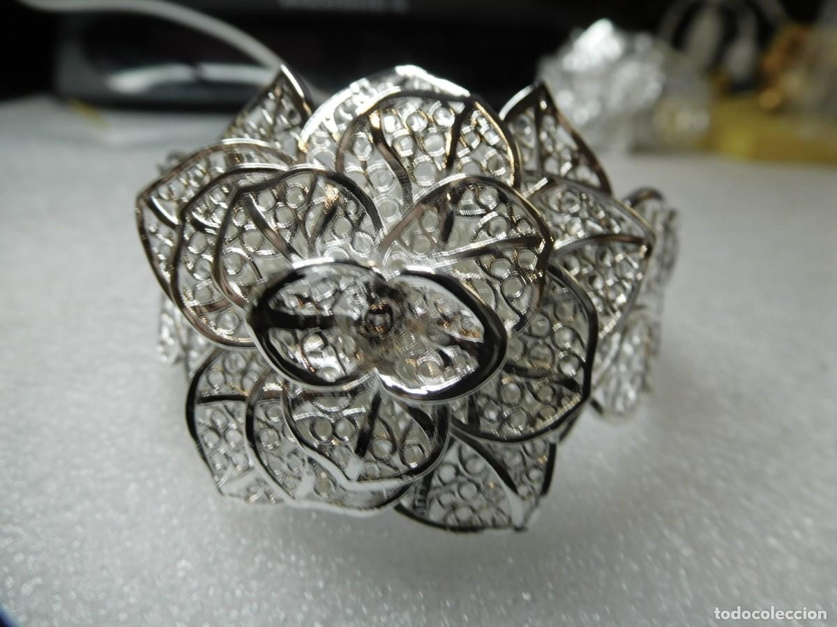 Joyeria: Pulsera de plata, flor de filigrana, ajustable + pendientes. - Foto 1