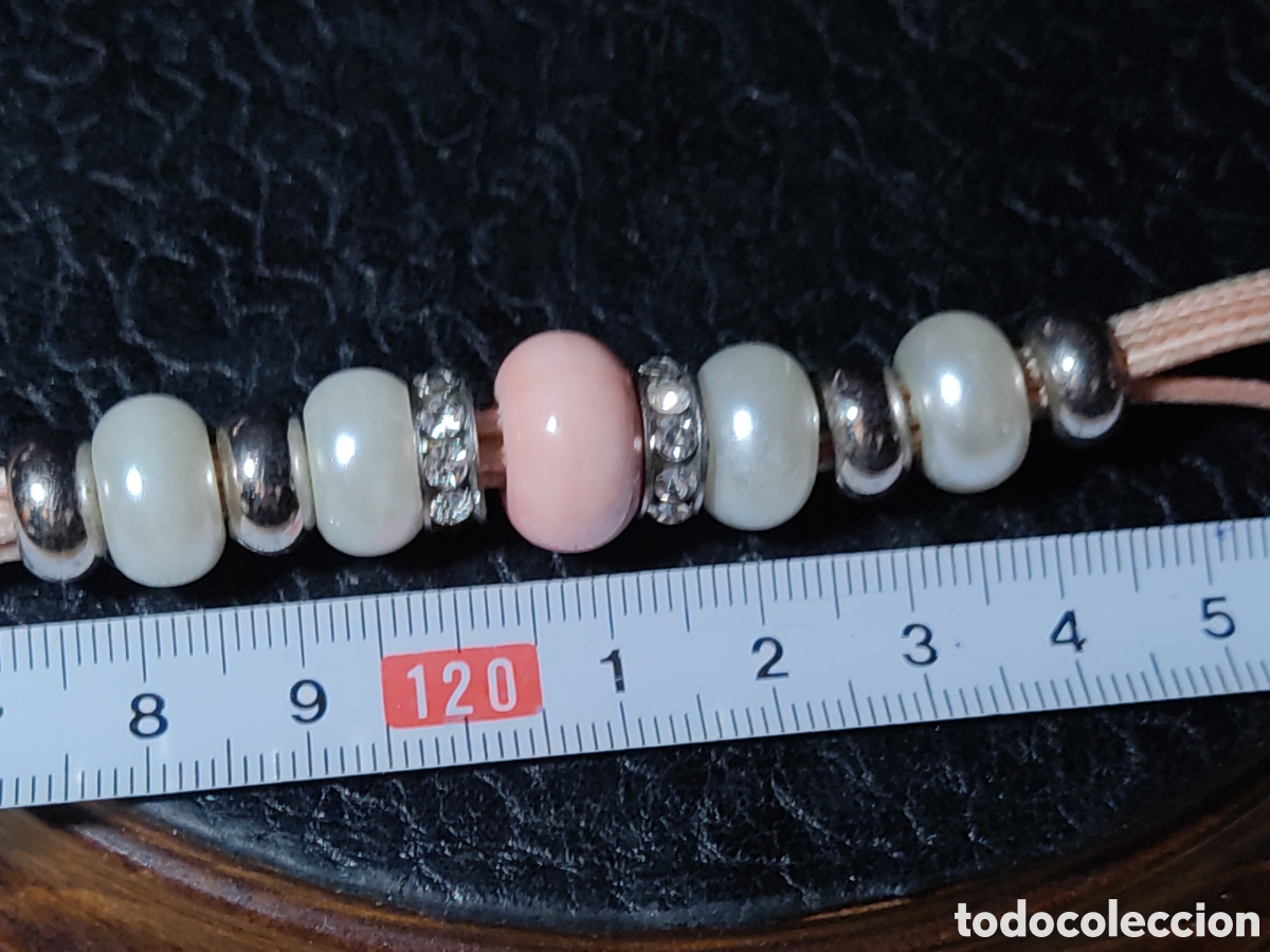 Joyeria: Pulsera de perlas simuladas,cuenta central de cristal y abalorios. - Foto 6