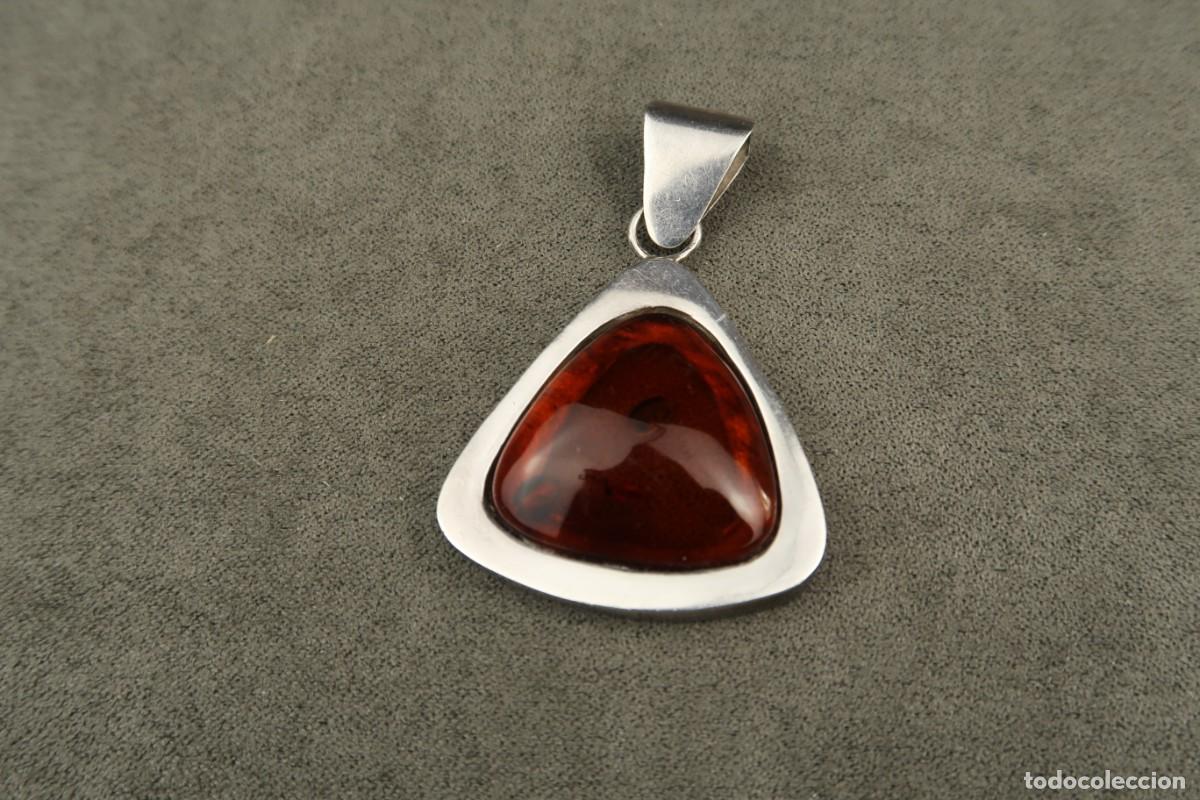 Joyeria: Antiguo Colgante de &Aacute;mbar y Plata - Foto 4