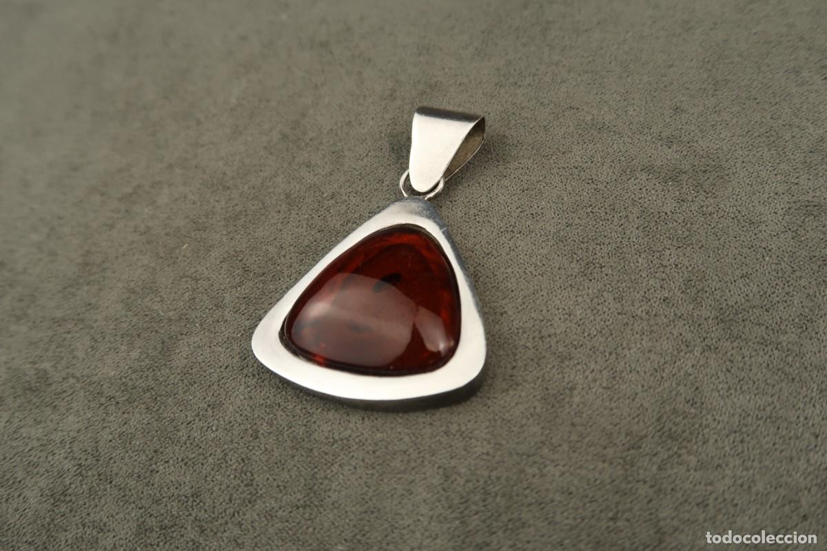 Joyeria: Antiguo Colgante de &Aacute;mbar y Plata - Foto 5