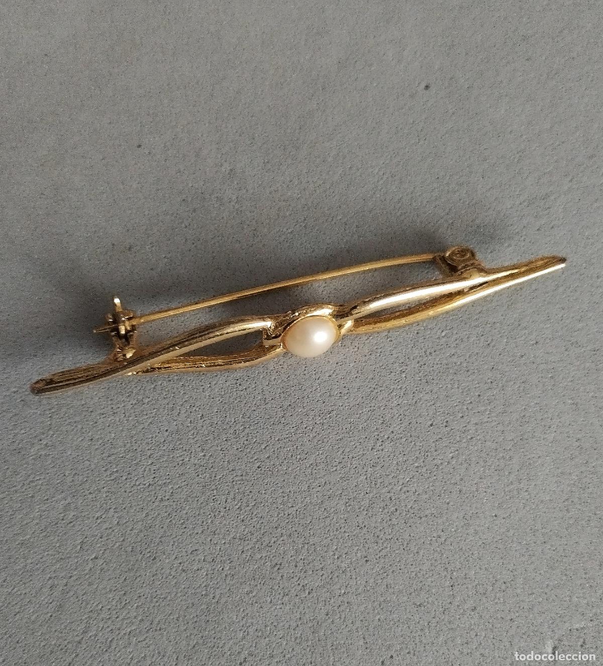 Joyeria: Broche dorado con perla. - Foto 3