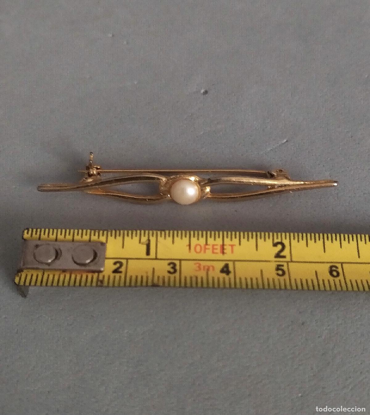 Joyeria: Broche dorado con perla. - Foto 4
