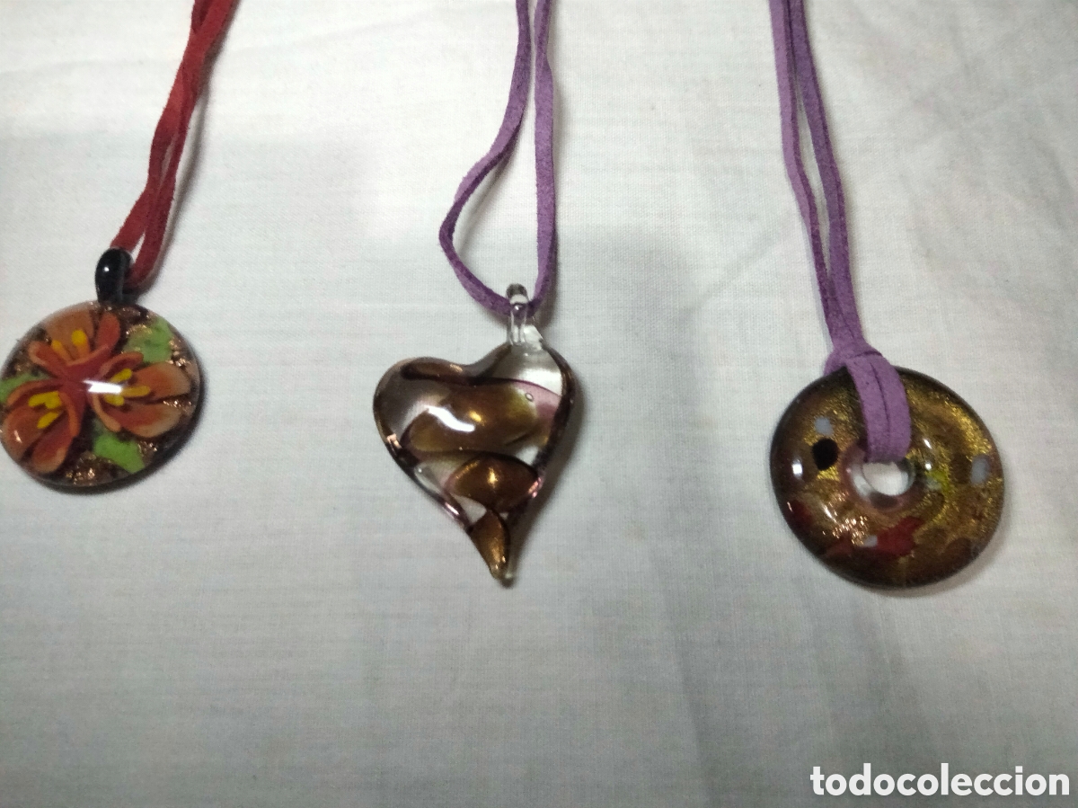 Joyeria: Lote de 10 colgantes cristal de murano - Foto 3