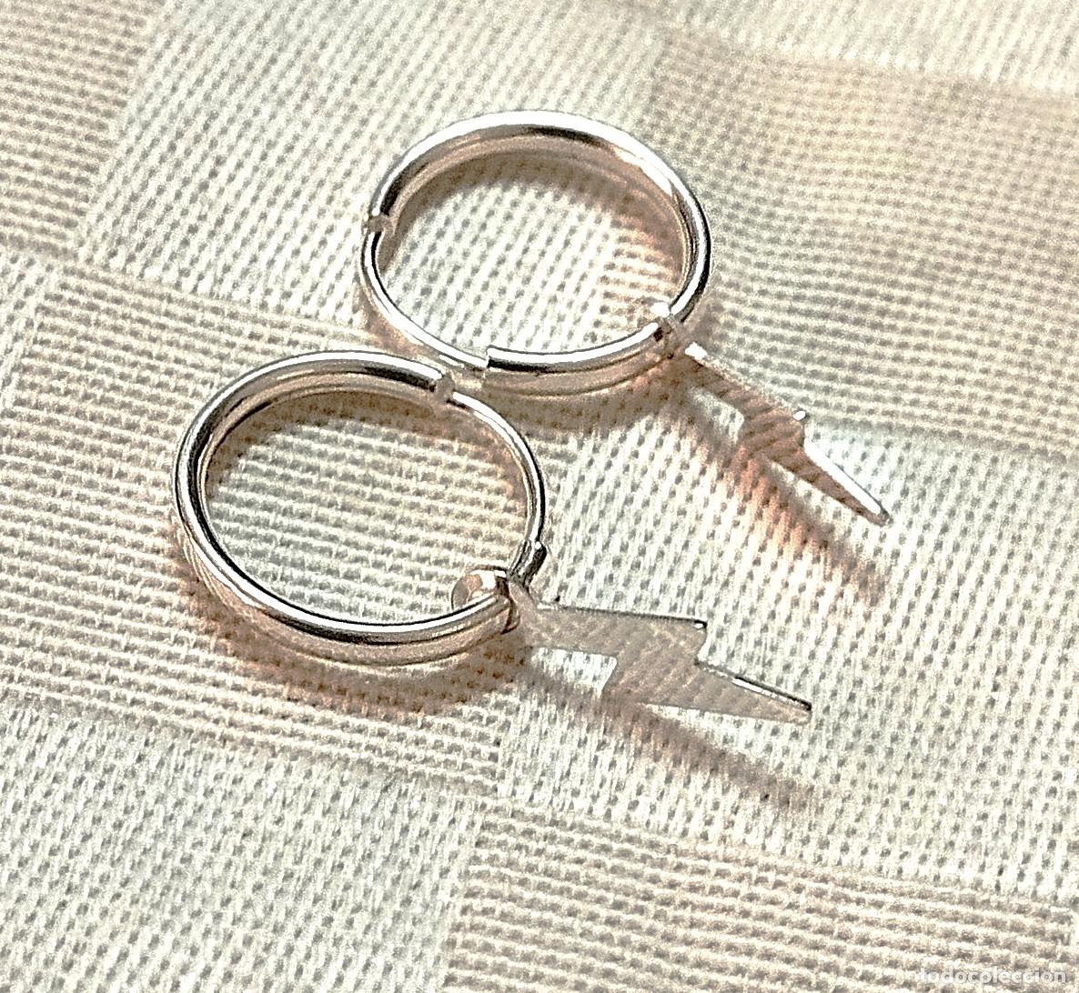 Joyeria: Pendientes aro con mini rayo, Plata Ley - Foto 1