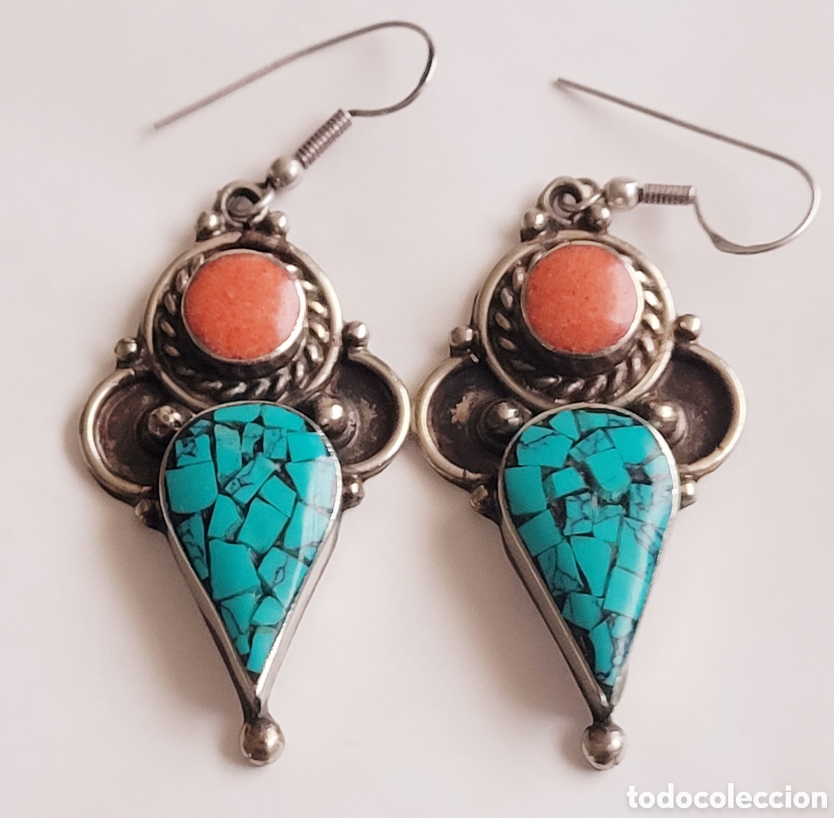 Joyeria: Bonito juego de pendientes de plata de Tibet - Foto 1