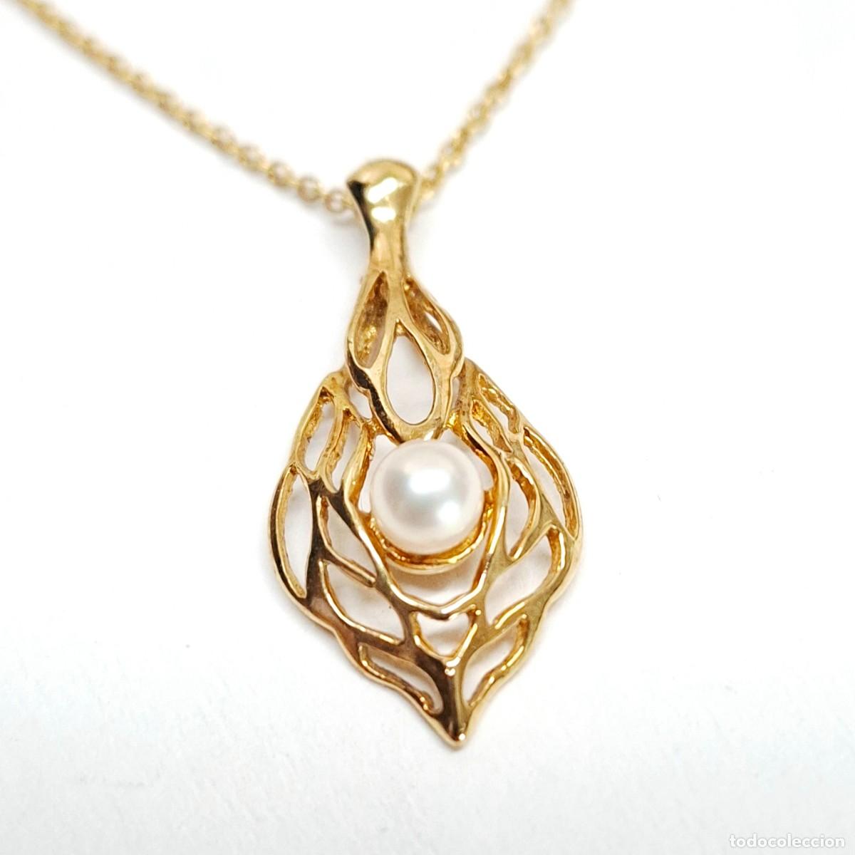 Joyeria: CADENA Y COLGANTE CON PERLA CHAPADOS EN ORO - Foto 1