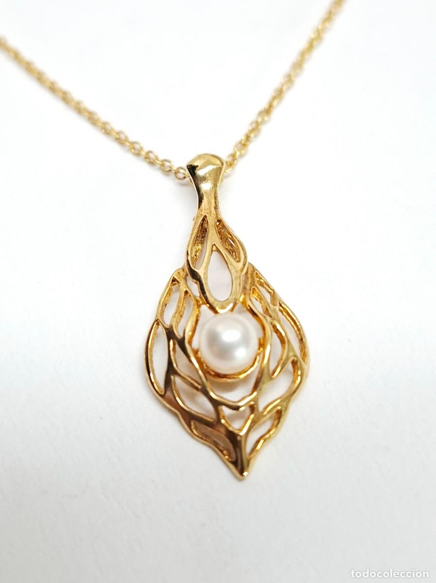 Joyeria: CADENA Y COLGANTE CON PERLA CHAPADOS EN ORO - Foto 2