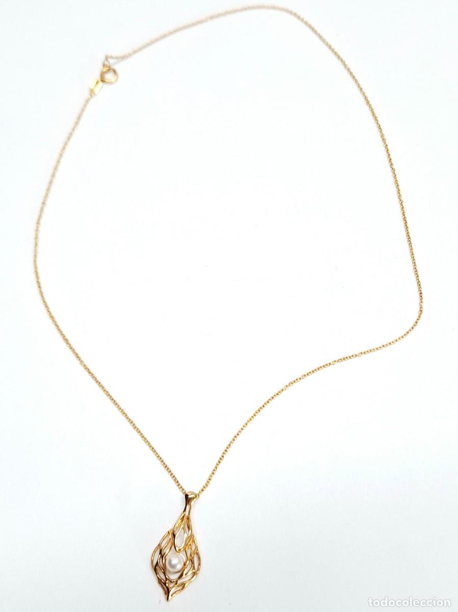 Joyeria: CADENA Y COLGANTE CON PERLA CHAPADOS EN ORO - Foto 3