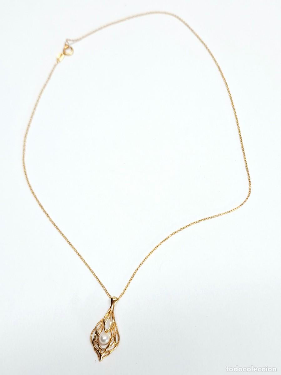 Joyeria: CADENA Y COLGANTE CON PERLA CHAPADOS EN ORO - Foto 5