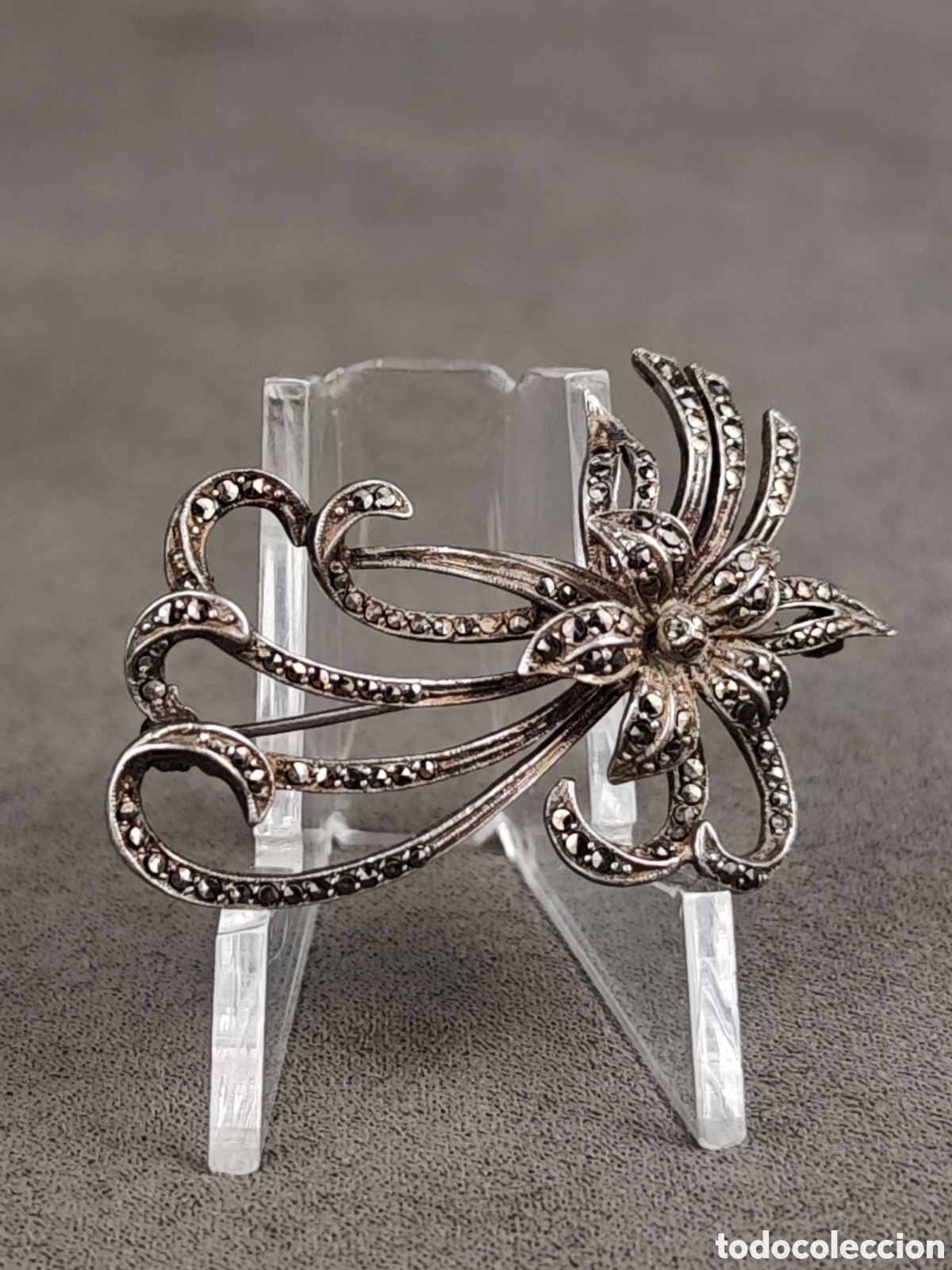 Joyeria: Antiguo Broche de Plata y Marcasitas - Foto 3