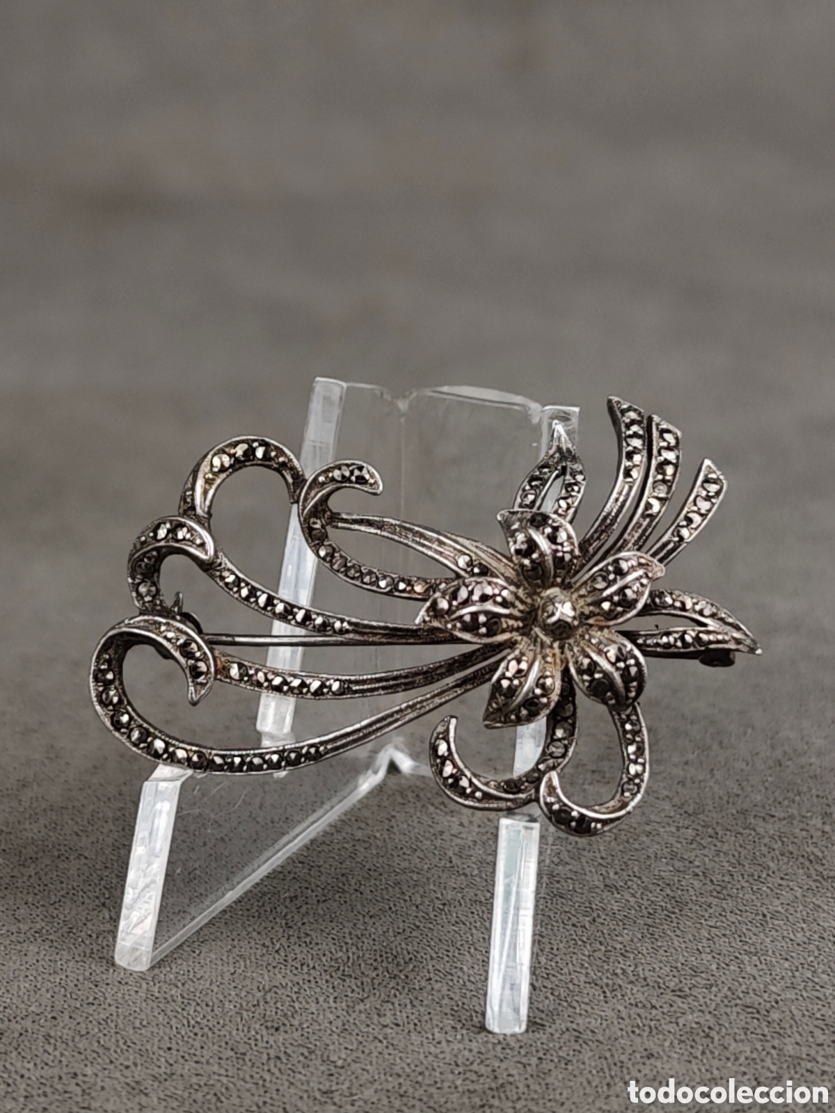 Joyeria: Antiguo Broche de Plata y Marcasitas - Foto 5