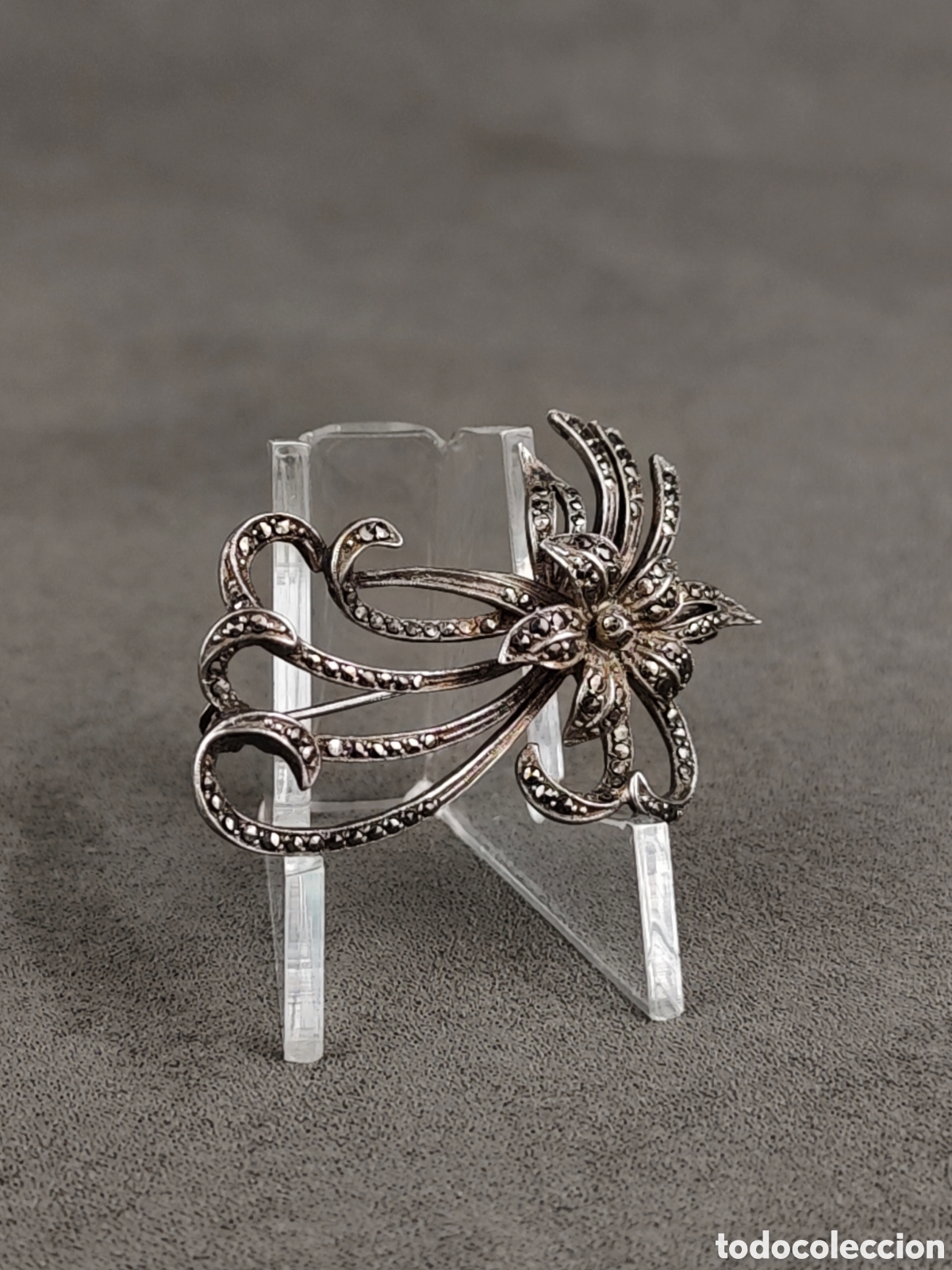 Joyeria: Antiguo Broche de Plata y Marcasitas - Foto 6