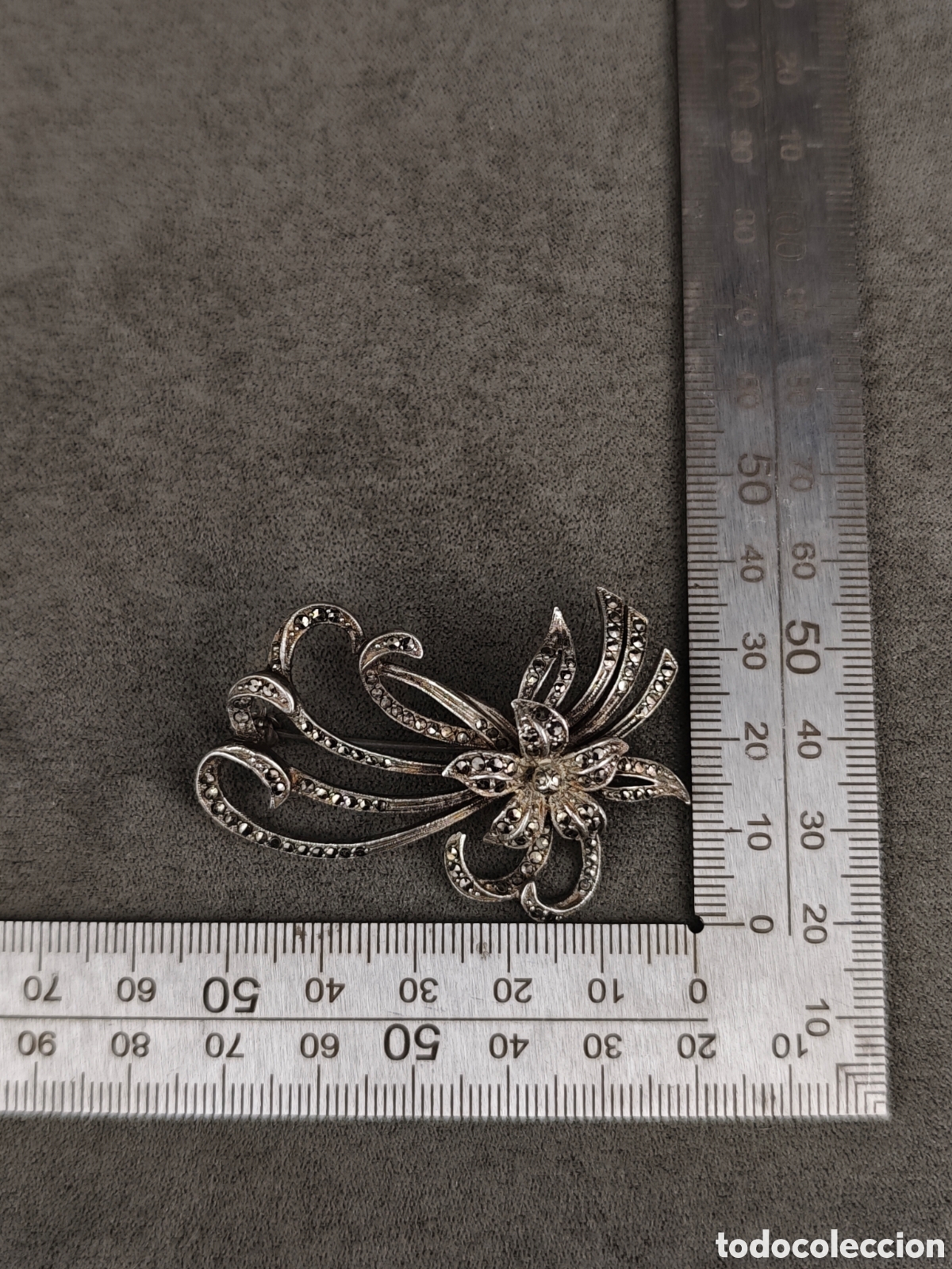 Joyeria: Antiguo Broche de Plata y Marcasitas - Foto 12
