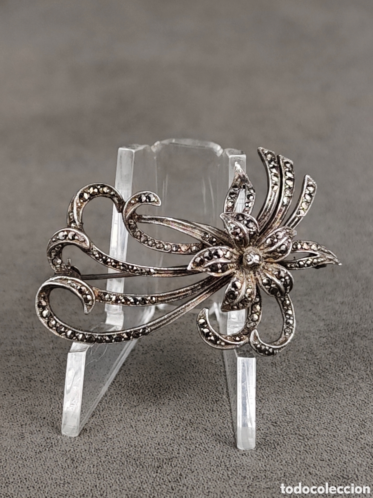 Joyeria: Antiguo Broche de Plata y Marcasitas - Foto 1