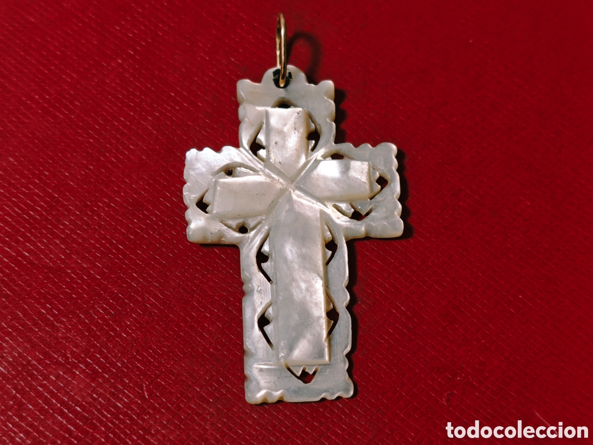 Joyeria: CRUZ ORO 18 K REASA Y NACAR - Foto 2