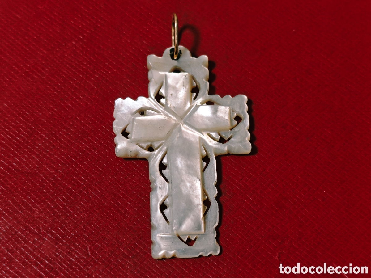 Joyeria: CRUZ ORO 18 K REASA Y NACAR - Foto 1