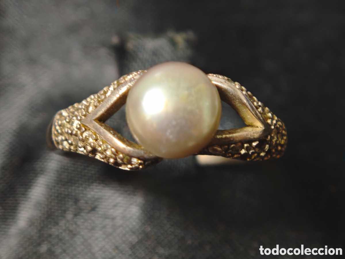 Joyeria: Anillo en plata de ley con perla y marcasitas - Foto 1