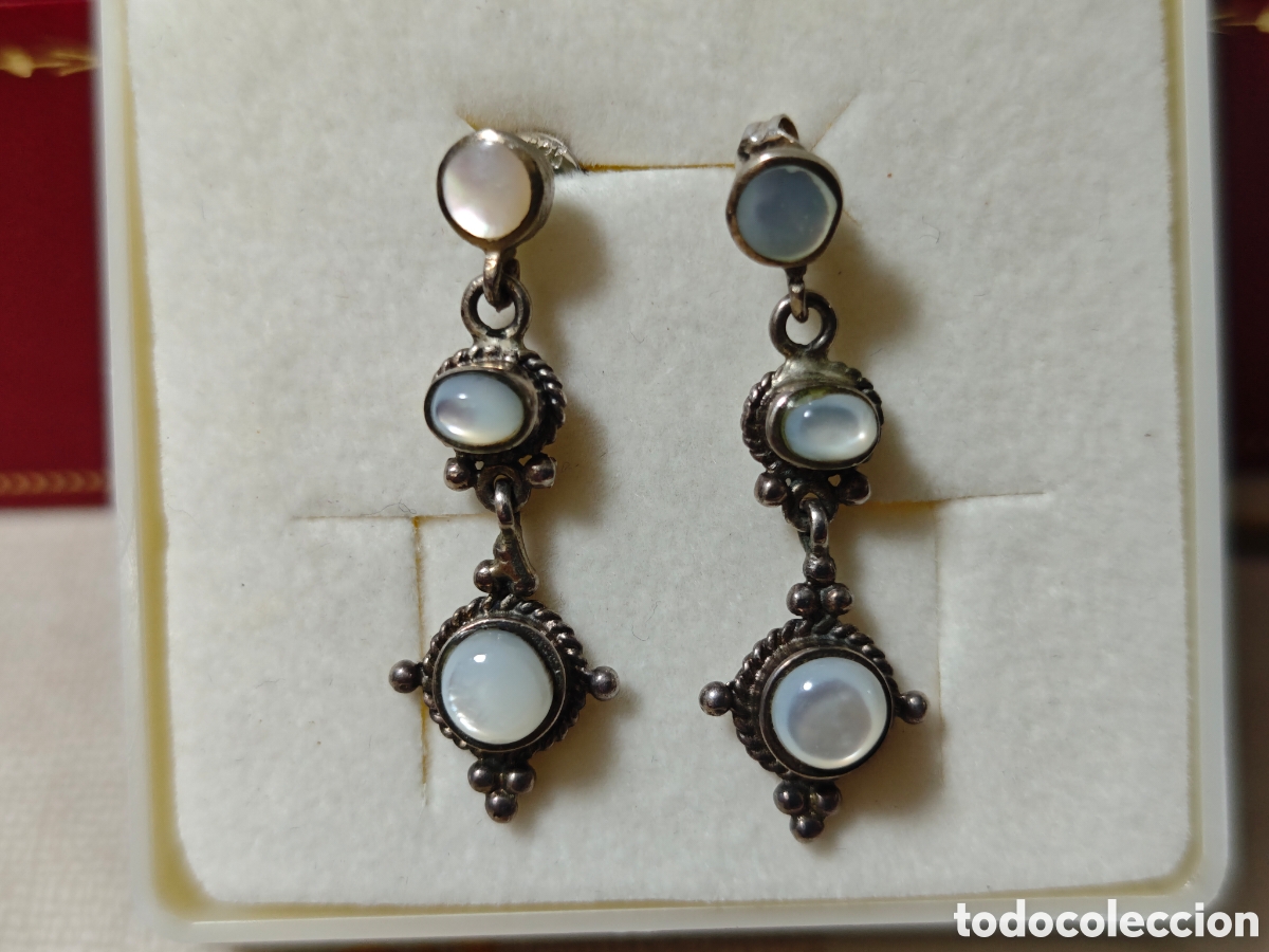 Joyeria: Pendientes en plata de ley con piedras luna - Foto 2