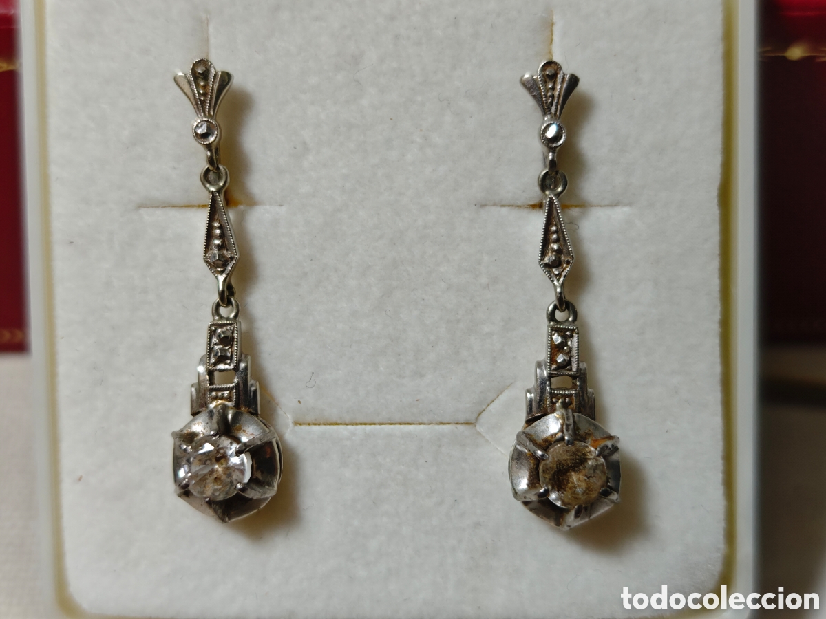 Joyeria: Bonitos pendientes largos en plata de ley y circonitas - Foto 1