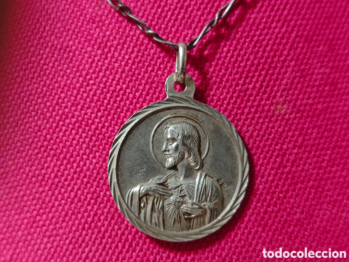 Joyeria: Escapulario en plata de ley de Jes&uacute;s y la Virgen - Foto 2