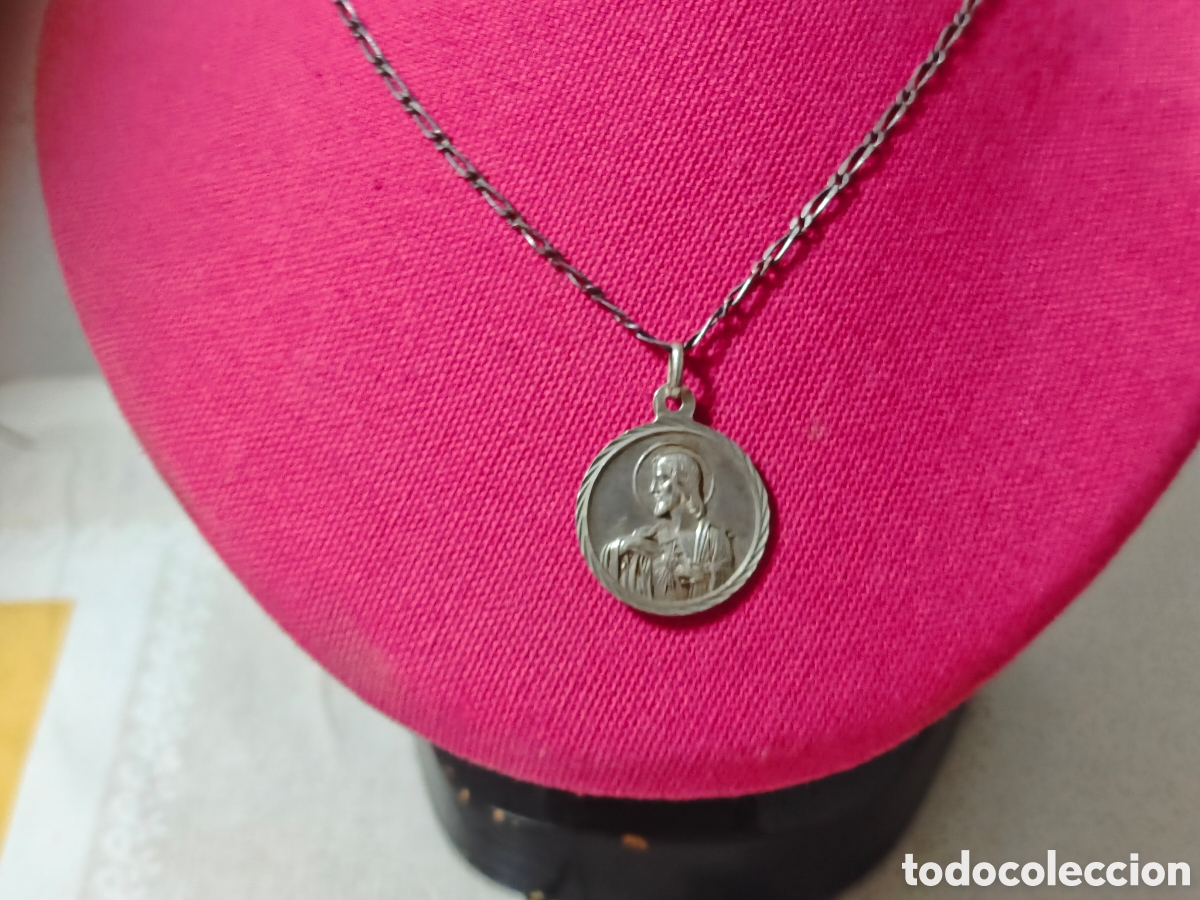 Joyeria: Escapulario en plata de ley de Jes&uacute;s y la Virgen - Foto 3