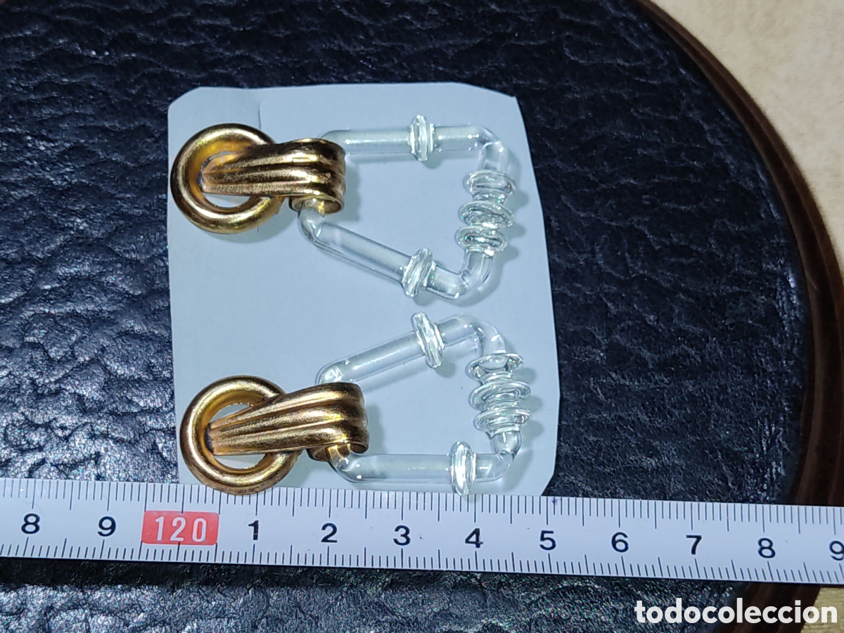 Joyeria: Pendientes Art Deco de lat&oacute;n y cristal de Murano. - Foto 2