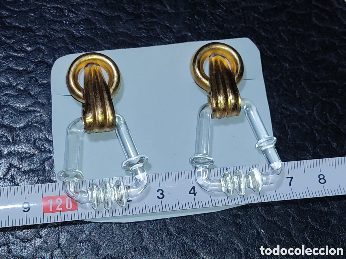 Joyeria: Pendientes Art Deco de lat&oacute;n y cristal de Murano. - Foto 3