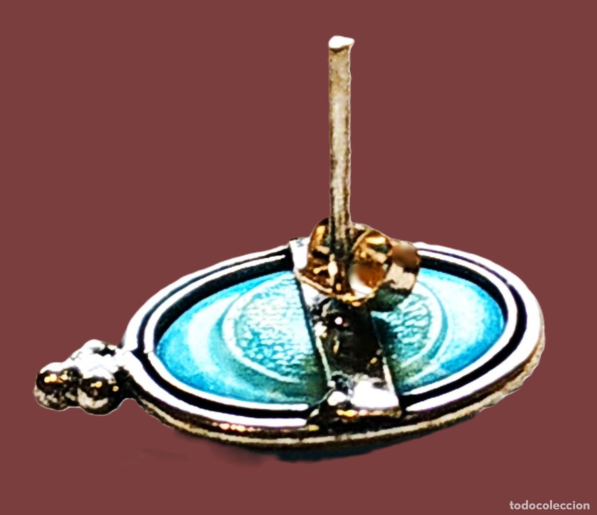Joyeria: Pendientes Ba&ntilde;o de Plata. Con piedra Larimar - Foto 1