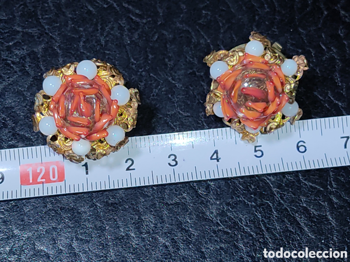 Joyeria: Pendientes de roseton Art Deco & Flor de cristal de Murano. - Foto 4