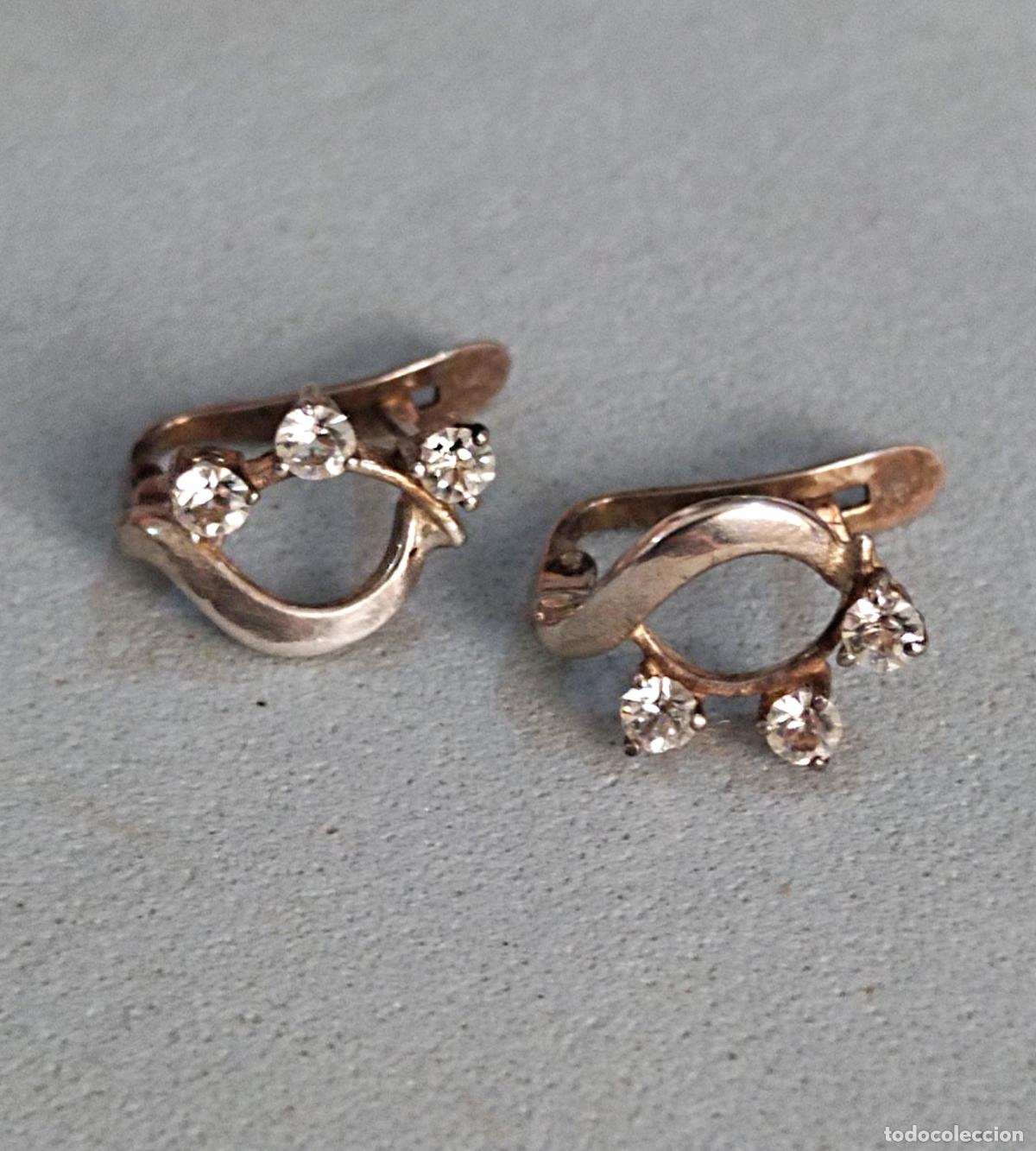 Joyeria: Pendientes de plata de ley, con circonitas, cierre de pala catal&aacute;n. - Foto 2