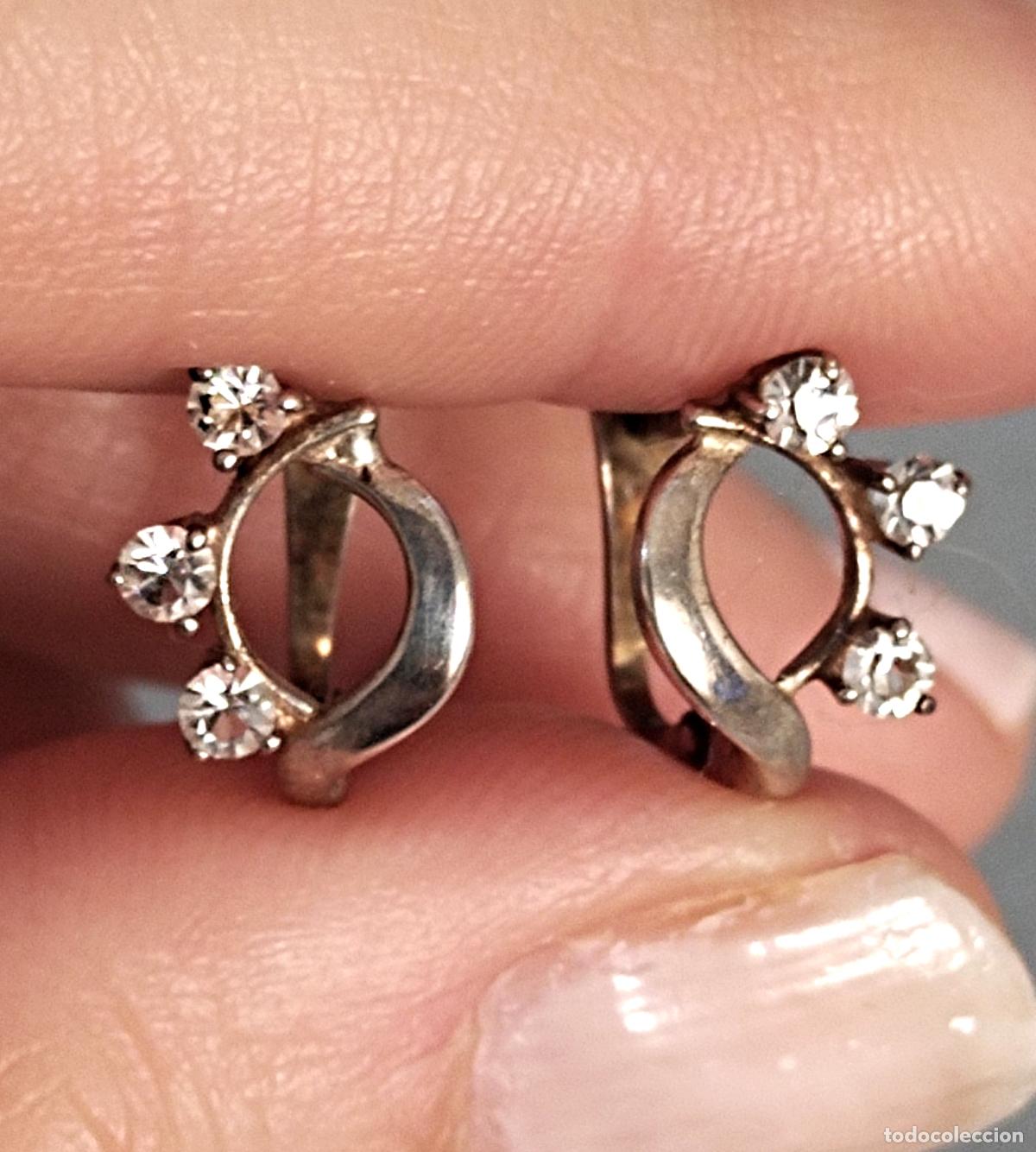 Joyeria: Pendientes de plata de ley, con circonitas, cierre de pala catal&aacute;n. - Foto 3