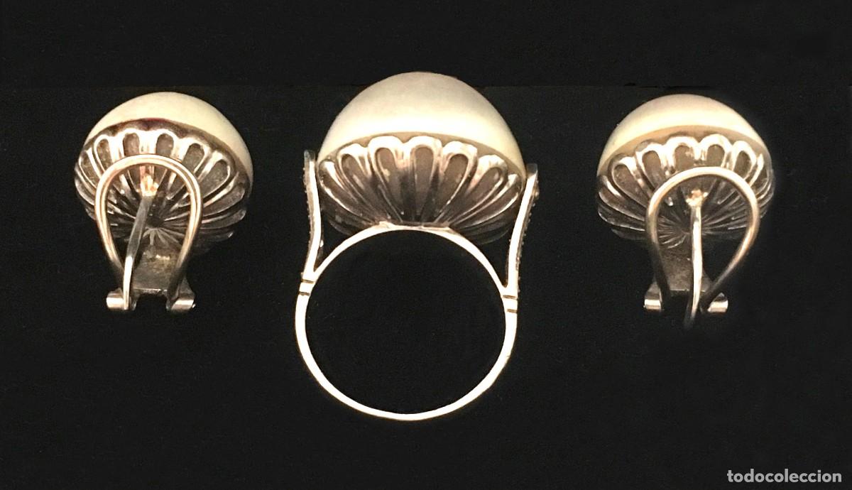 Joyeria: Juego de sortija y pendientes oro blanco 18K - Foto 2