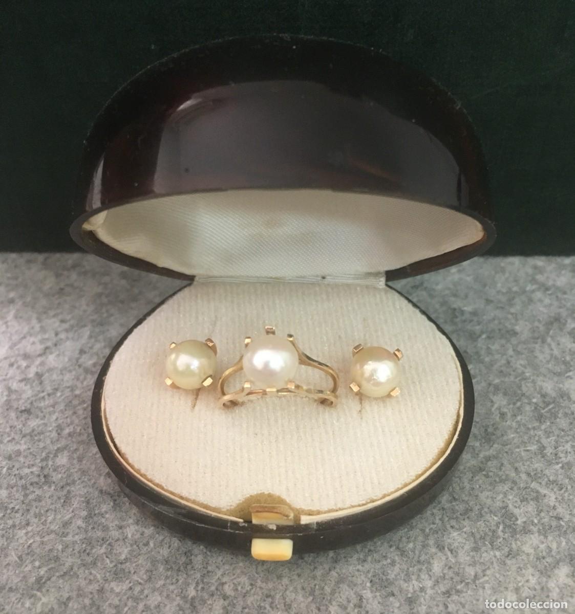 Joyeria: Juego de sortija y pendientes oro18K - Foto 1