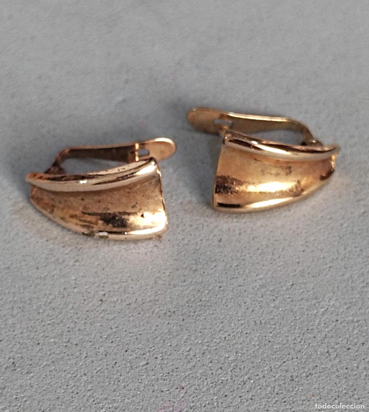 Joyeria: Pendientes de plata de ley, ba&ntilde;o de oro, cierre de pala catal&aacute;n. - Foto 2