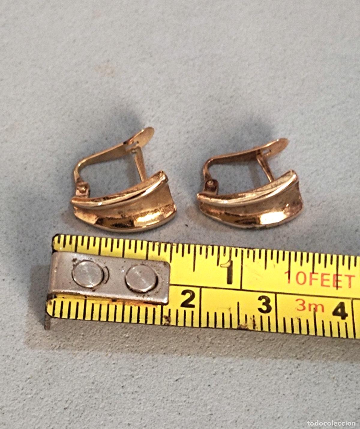 Joyeria: Pendientes de plata de ley, ba&ntilde;o de oro, cierre de pala catal&aacute;n. - Foto 3