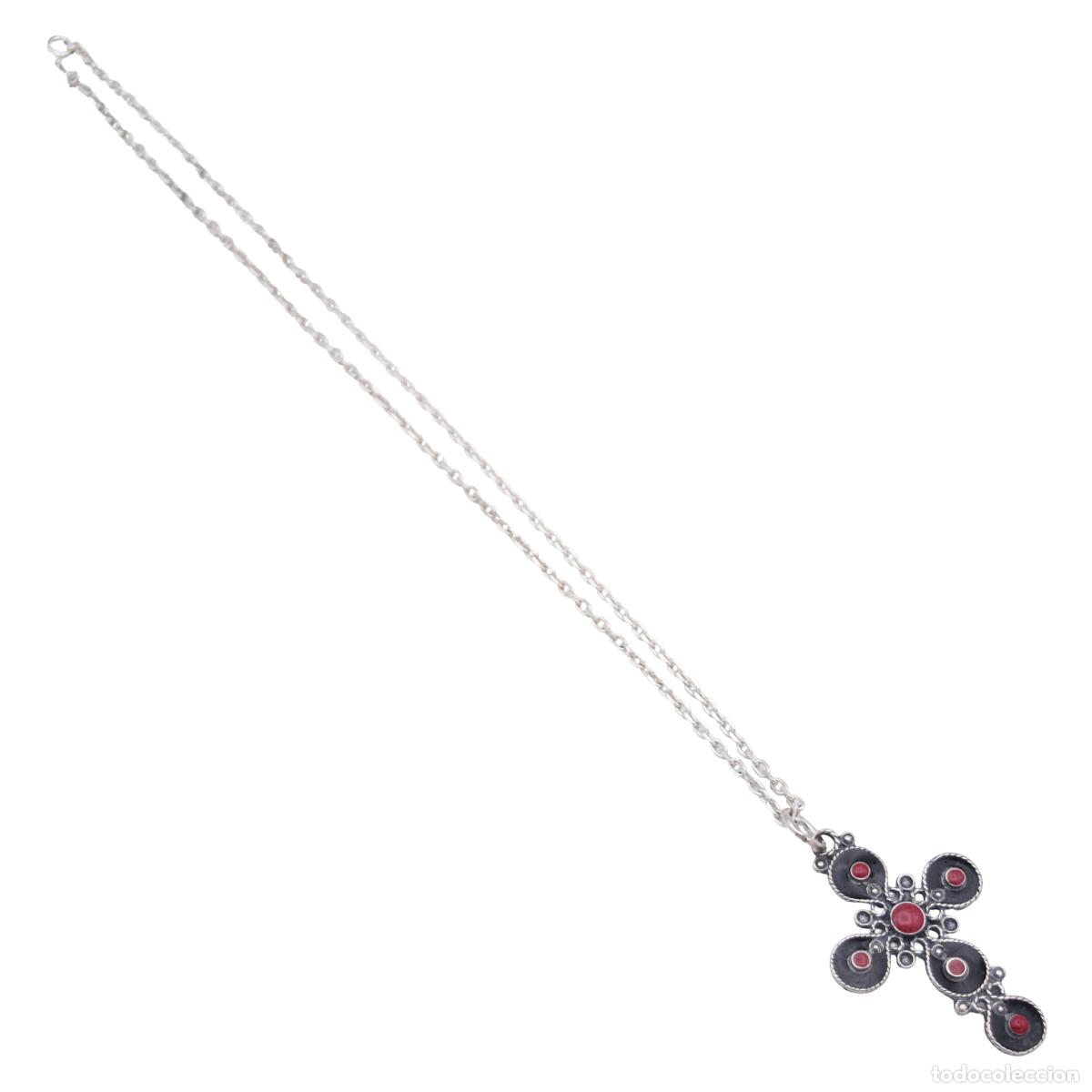 Joyeria: Colgante con cadena con forma de cruz - Plata - Foto 3