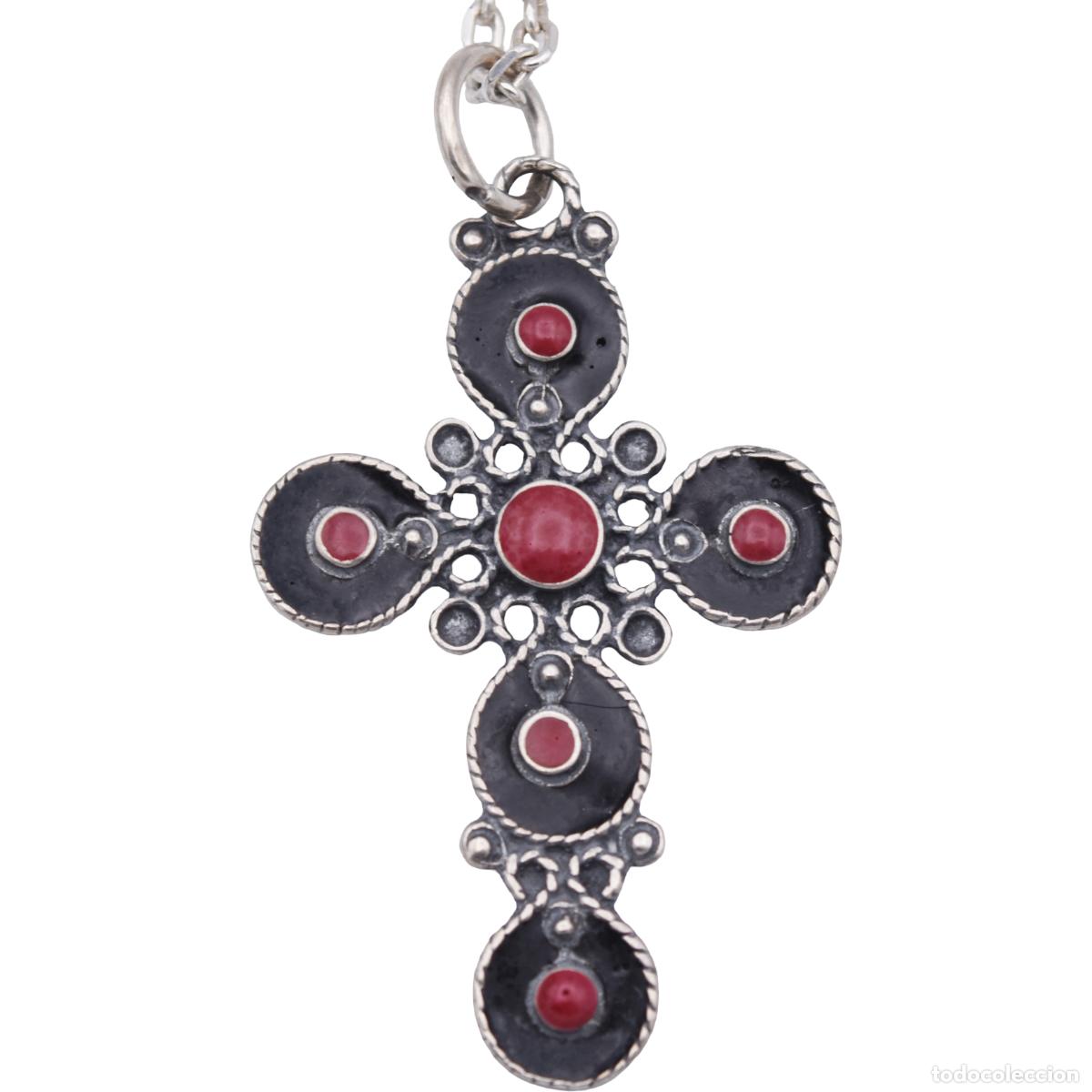 Joyeria: Colgante con cadena con forma de cruz - Plata - Foto 4