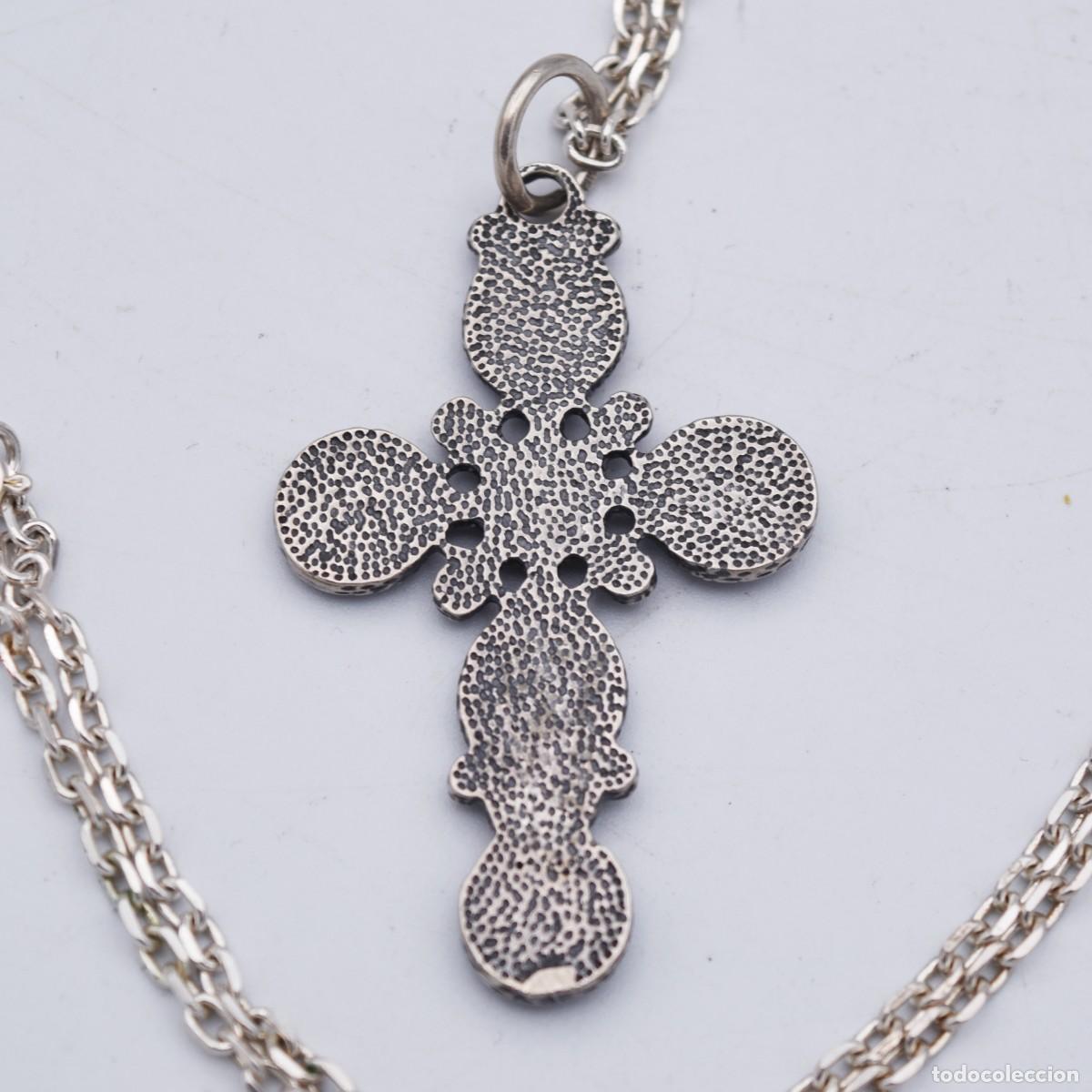 Joyeria: Colgante con cadena con forma de cruz - Plata - Foto 9