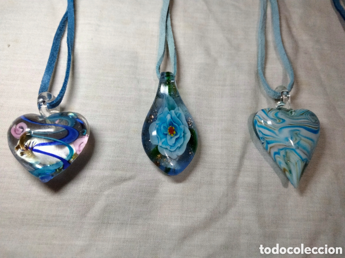Joyeria: Lote de 8 colgantes cristal murano - Foto 2