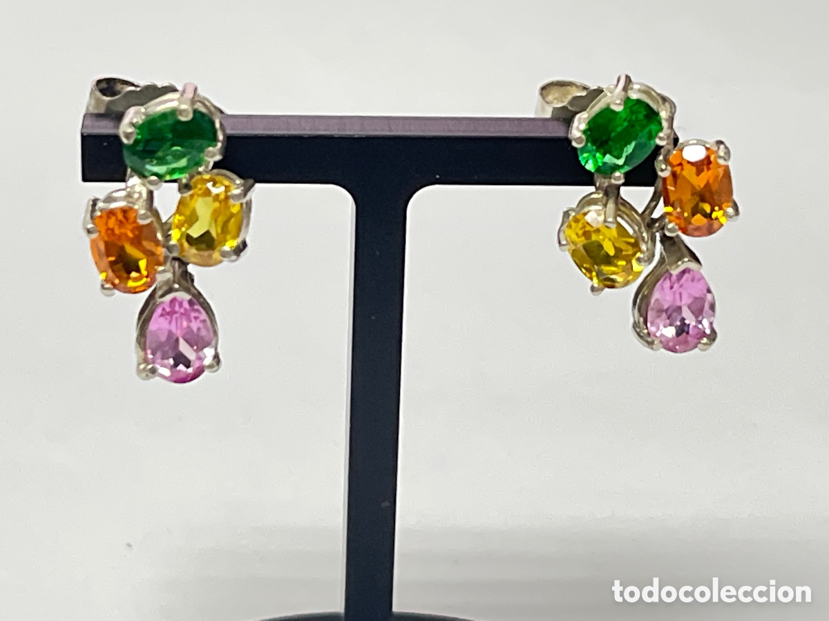 Joyeria: Pendientes de plata y piedras finas /P426 - Foto 5