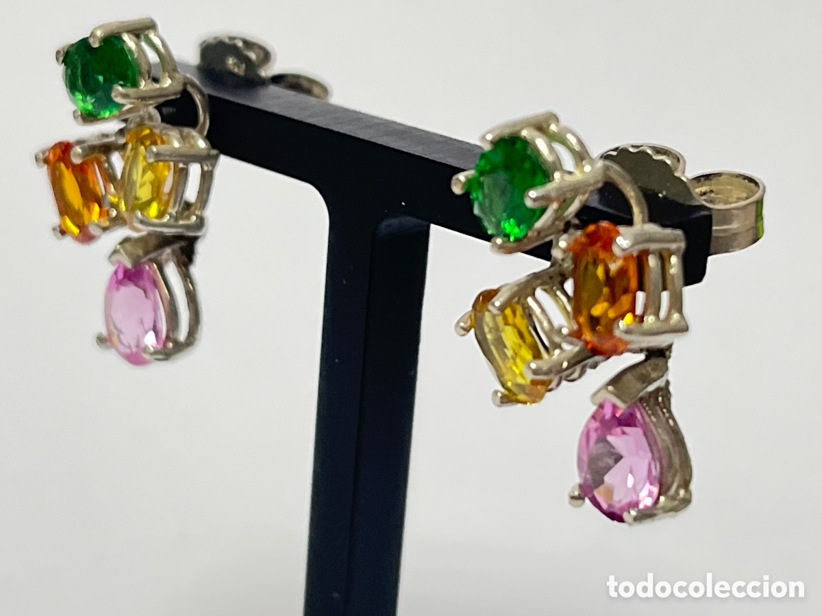 Joyeria: Pendientes de plata y piedras finas /P426 - Foto 7