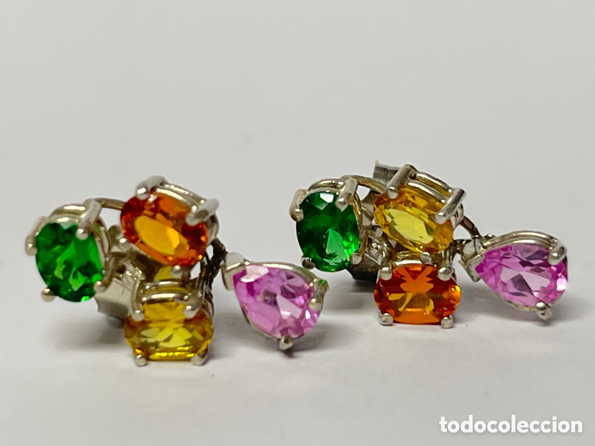 Joyeria: Pendientes de plata y piedras finas /P426 - Foto 8