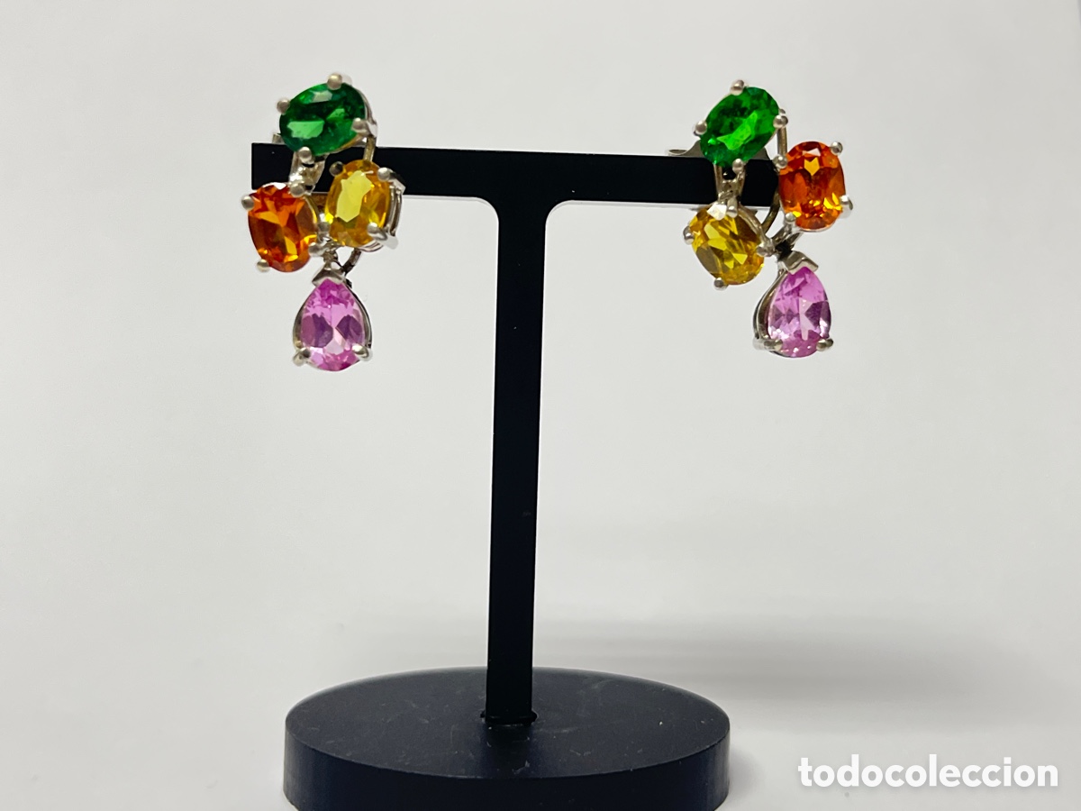 Joyeria: Pendientes de plata y piedras finas /P426 - Foto 1